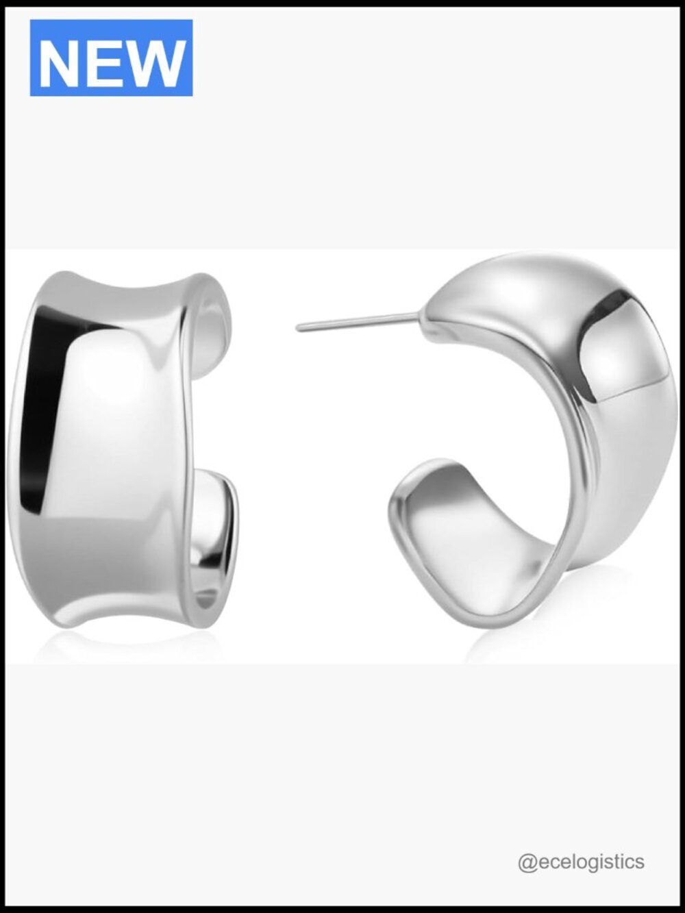 Chunky Sterling Silver Hoop Earrings